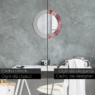 Espelho redondo decorativo Mármore com ouro