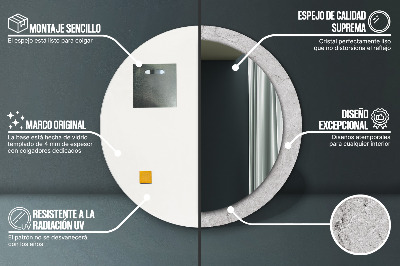 Espelho decorativo redondo Cimento cinza