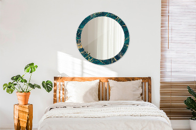 Espelho redondo decorativo Mármore Malaquita Verde
