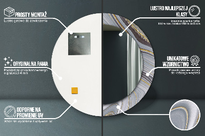 Espelho decorativo redondo Mármore cinza