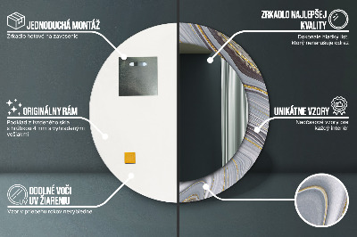 Espelho decorativo redondo Mármore cinza