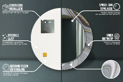 Espelho decorativo redondo Mármore cinza