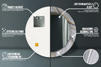 Espelho decorativo redondo Mármore cinza