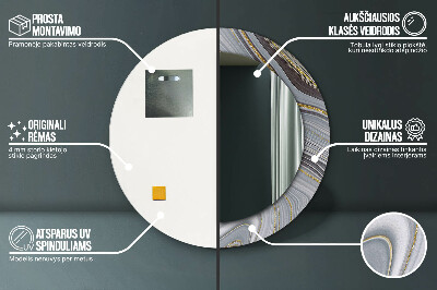 Espelho decorativo redondo Mármore cinza