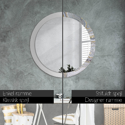 Espelho decorativo redondo Mármore cinza