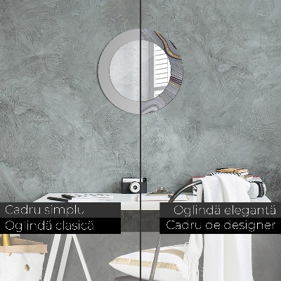 Espelho decorativo redondo Mármore cinza