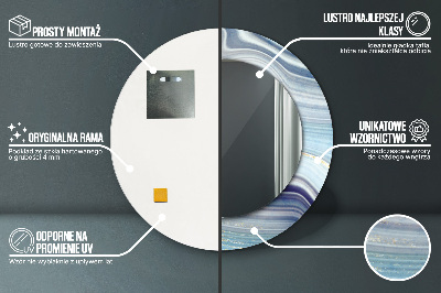 Espelho redondo decorativo Mármore azul