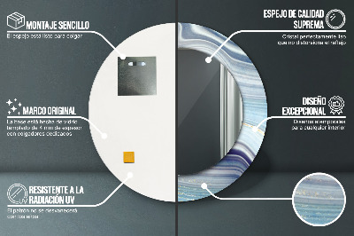 Espelho redondo decorativo Mármore azul