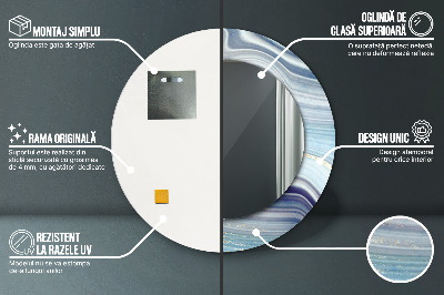 Espelho redondo decorativo Mármore azul