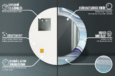 Espelho redondo decorativo Mármore azul