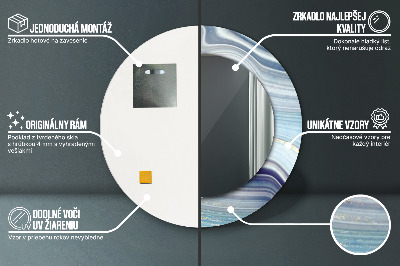 Espelho redondo decorativo Mármore azul