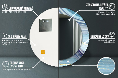 Espelho redondo decorativo Mármore azul