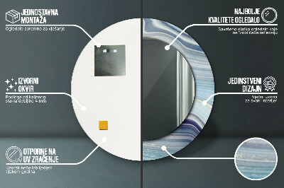 Espelho redondo decorativo Mármore azul