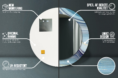 Espelho redondo decorativo Mármore azul