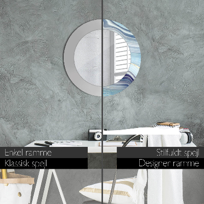 Espelho redondo decorativo Mármore azul