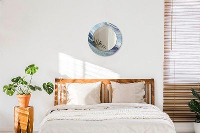 Espelho redondo decorativo Mármore azul