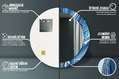 Espelho redondo decorativo Marmoreio azul