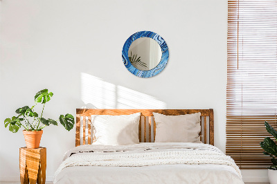 Espelho redondo decorativo Marmoreio azul