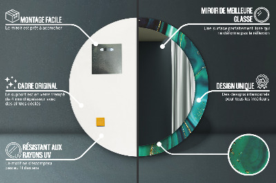 Espelho decorativo redondo Mármore esmeralda