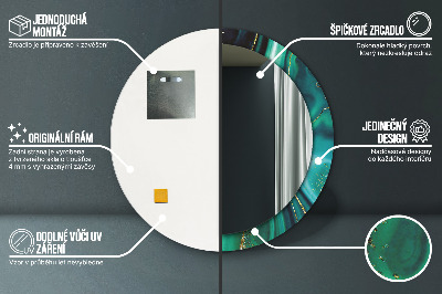 Espelho decorativo redondo Mármore esmeralda