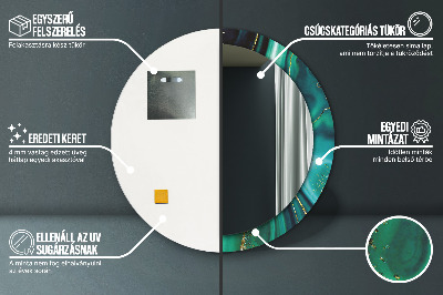 Espelho decorativo redondo Mármore esmeralda