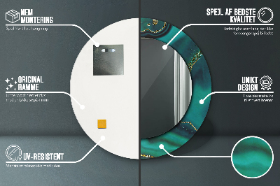 Espelho decorativo redondo Mármore esmeralda