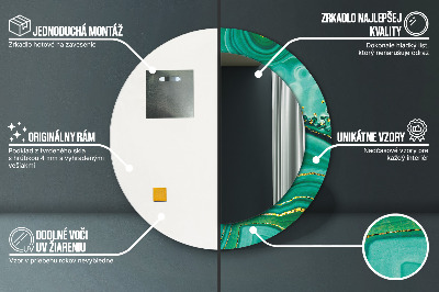 Espelho redondo decorativo Mármore de jaspe ágata