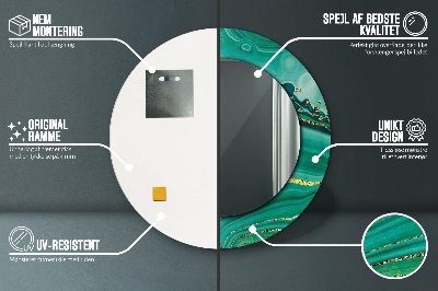 Espelho redondo decorativo Mármore de jaspe ágata