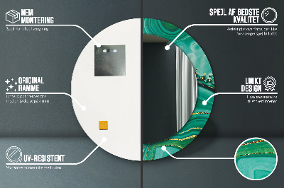 Espelho redondo decorativo Mármore de jaspe ágata