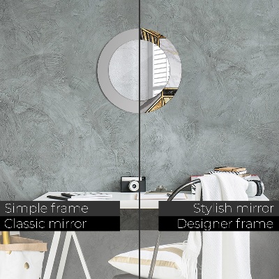 Espelho decorativo redondo Ágata mármore e ouro