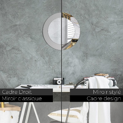 Espelho decorativo redondo Ágata mármore e ouro