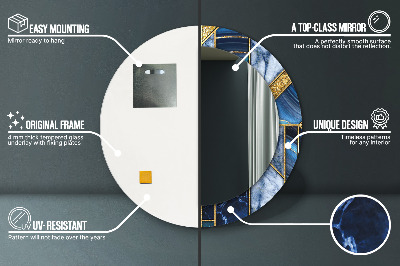 Espelho redondo decorativo Mármore moderno