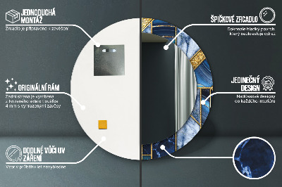 Espelho redondo decorativo Mármore moderno