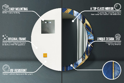 Espelho redondo decorativo Mármore moderno