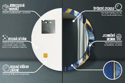 Espelho redondo decorativo Mármore moderno