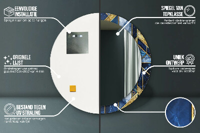 Espelho redondo decorativo Mármore moderno