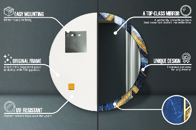 Espelho redondo decorativo Mármore moderno