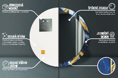 Espelho redondo decorativo Mármore moderno