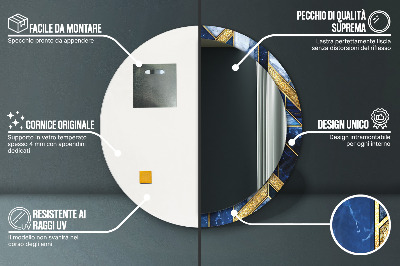 Espelho redondo decorativo Mármore moderno