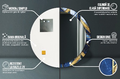 Espelho redondo decorativo Mármore moderno