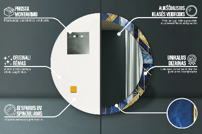 Espelho redondo decorativo Mármore moderno