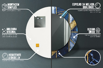 Espelho redondo decorativo Mármore moderno