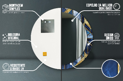 Espelho redondo decorativo Mármore moderno