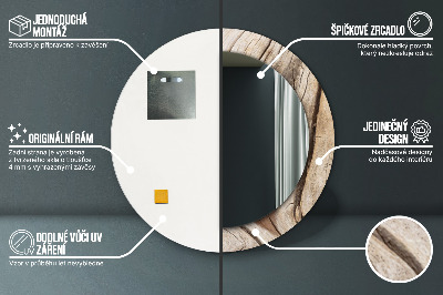 Espelho redondo decorativo Madeira rachada