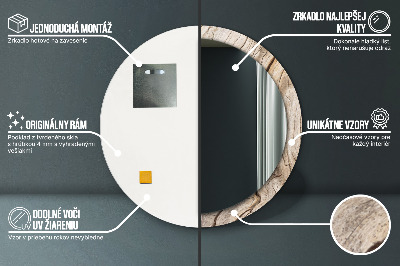 Espelho redondo decorativo Madeira rachada