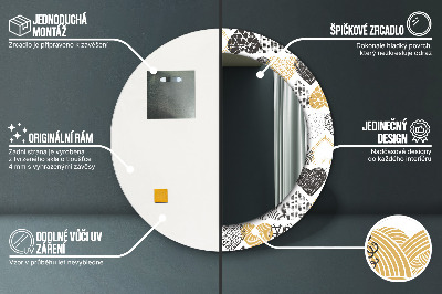 Espelho decorativo redondo Corações rabiscados