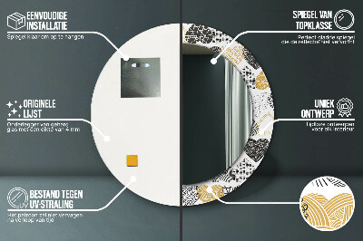 Espelho decorativo redondo Corações rabiscados