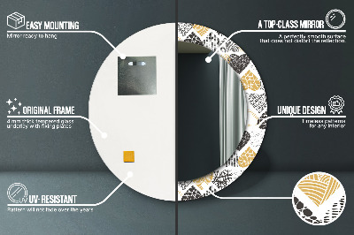 Espelho decorativo redondo Corações rabiscados