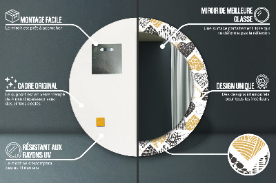 Espelho decorativo redondo Corações rabiscados