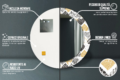 Espelho decorativo redondo Corações rabiscados